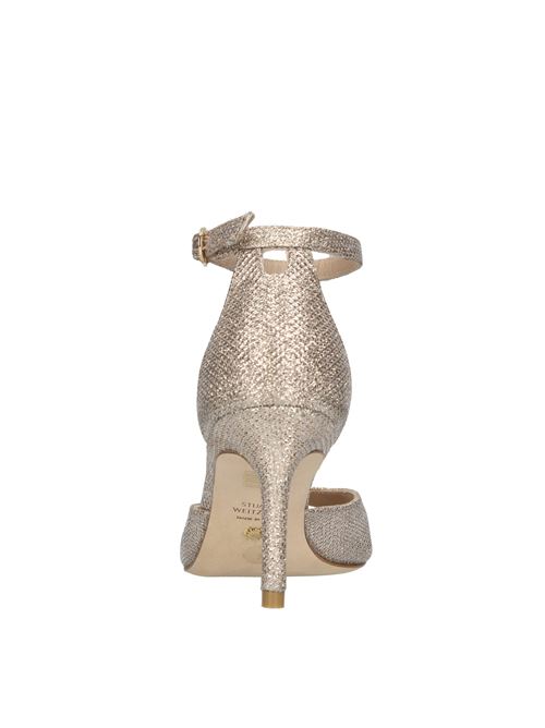Sandali modello NUDISTIA in tessuto e pelle STUART WEITZMAN | NUDISTIA 75 SANDALPLATINO